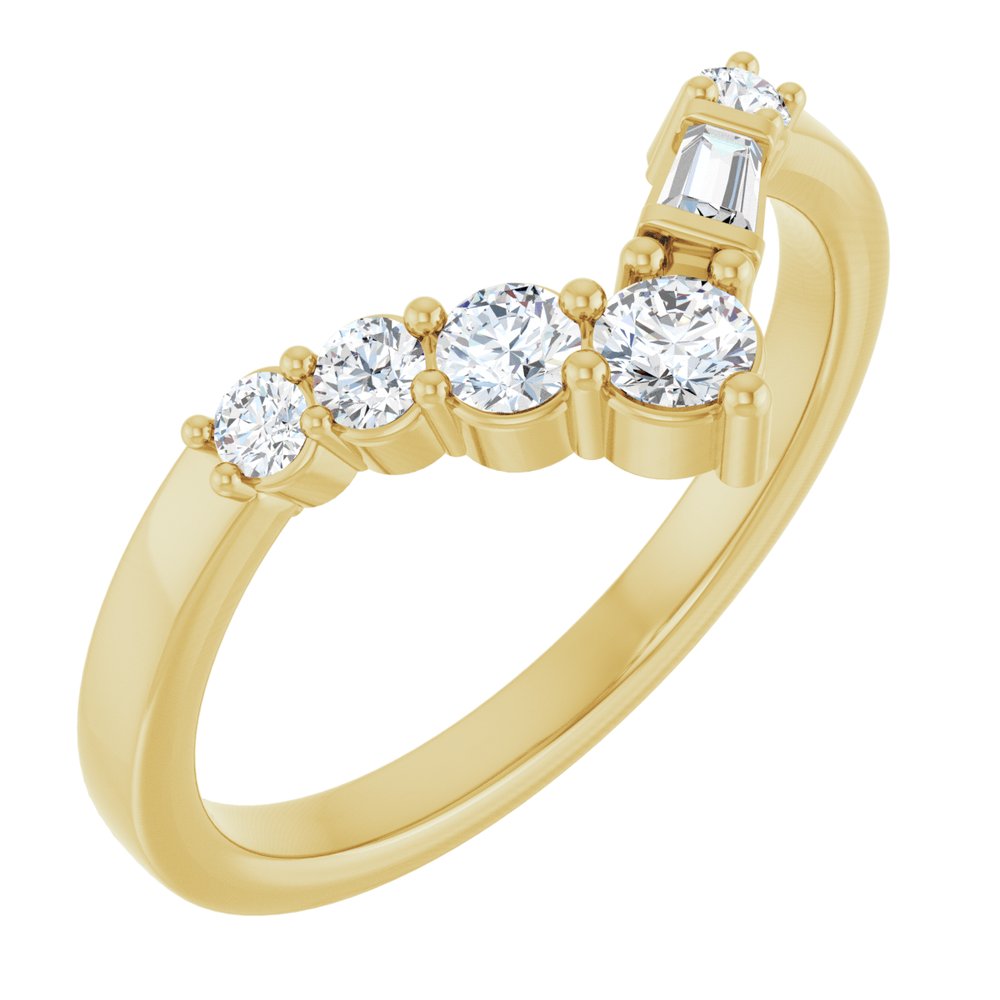 14K Yellow Gold 1/3 CTW Lab-Grown Diamond Contour Band