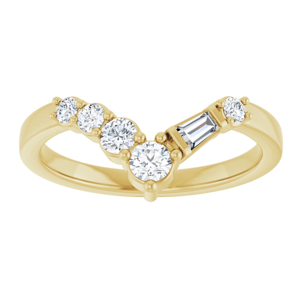 14K Yellow Gold 1/3 CTW Lab-Grown Diamond Contour Band