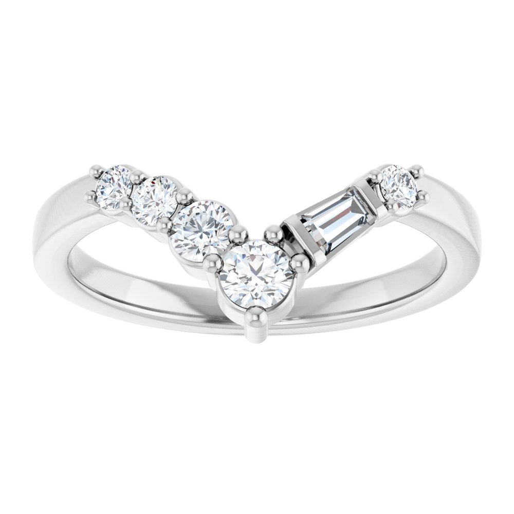 14K White Gold 1/3 CTW Lab-Grown Diamond Contour Band