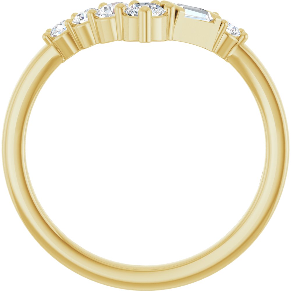 14K Yellow Gold 1/3 CTW Lab-Grown Diamond Contour Band