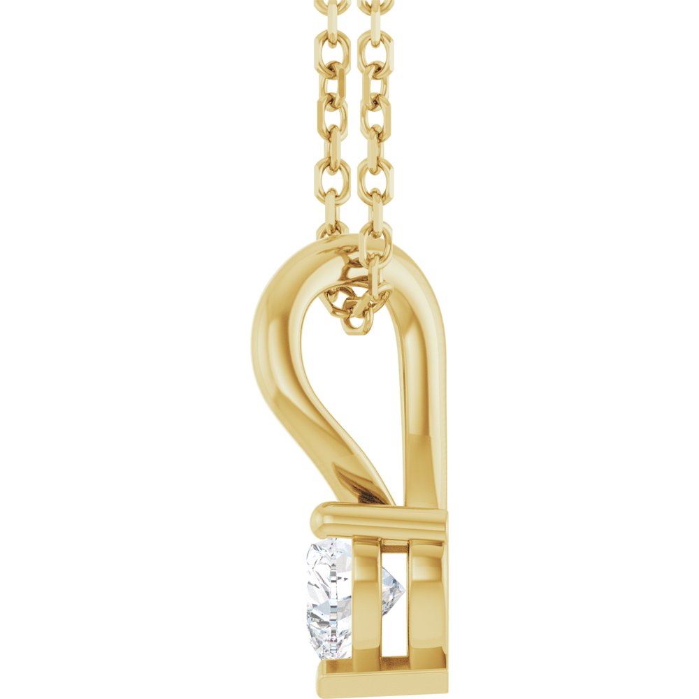 14K Yellow Gold 1/4 CT Natural Diamond Heart 18" Necklace