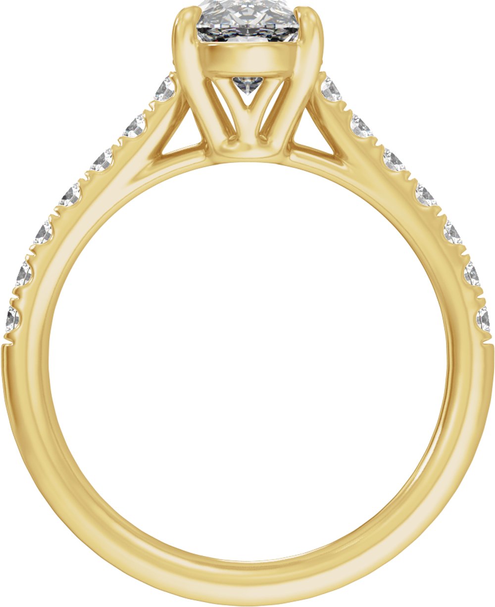14K Yellow Gold 12.1x6.05 mm Oval 2 1/3 CTW Lab-Grown Diamond Engagement Ring