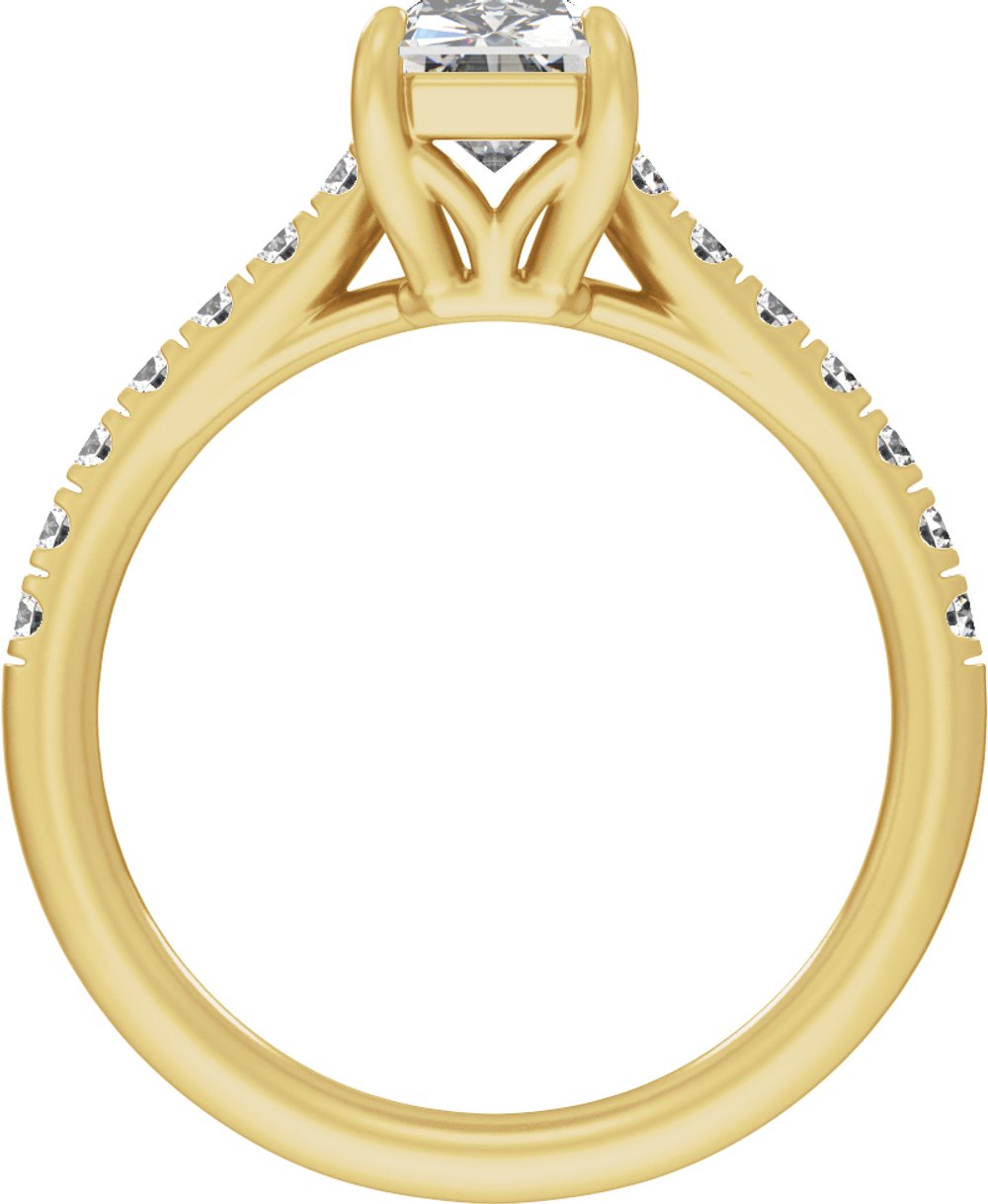 14K Yellow Gold 11x5.5 mm Radiant 2 1/3 CTW Lab-Grown Diamond Engagement Ring
