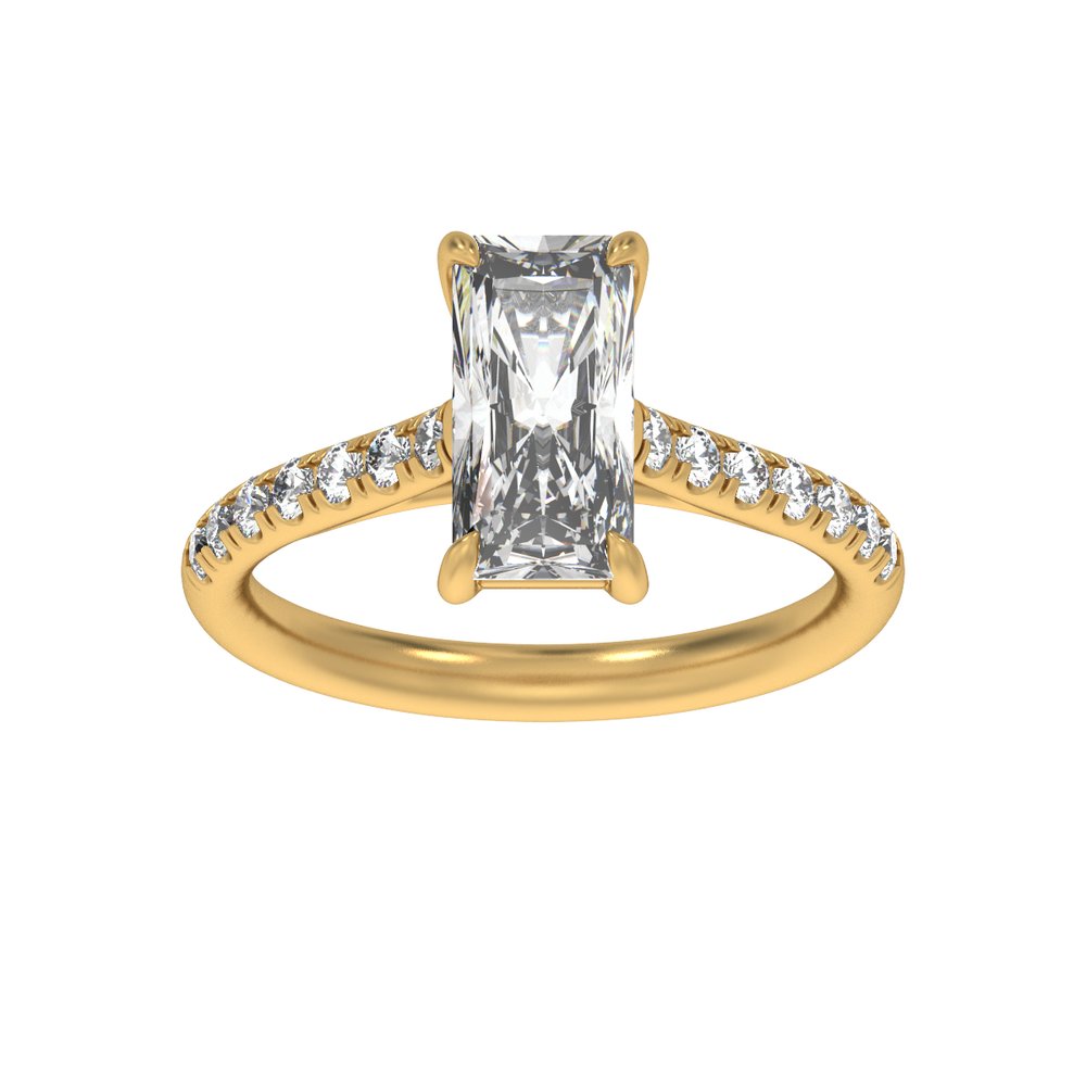 14K Yellow Gold 11x5.5 mm Radiant 2 1/3 CTW Lab-Grown Diamond Engagement Ring