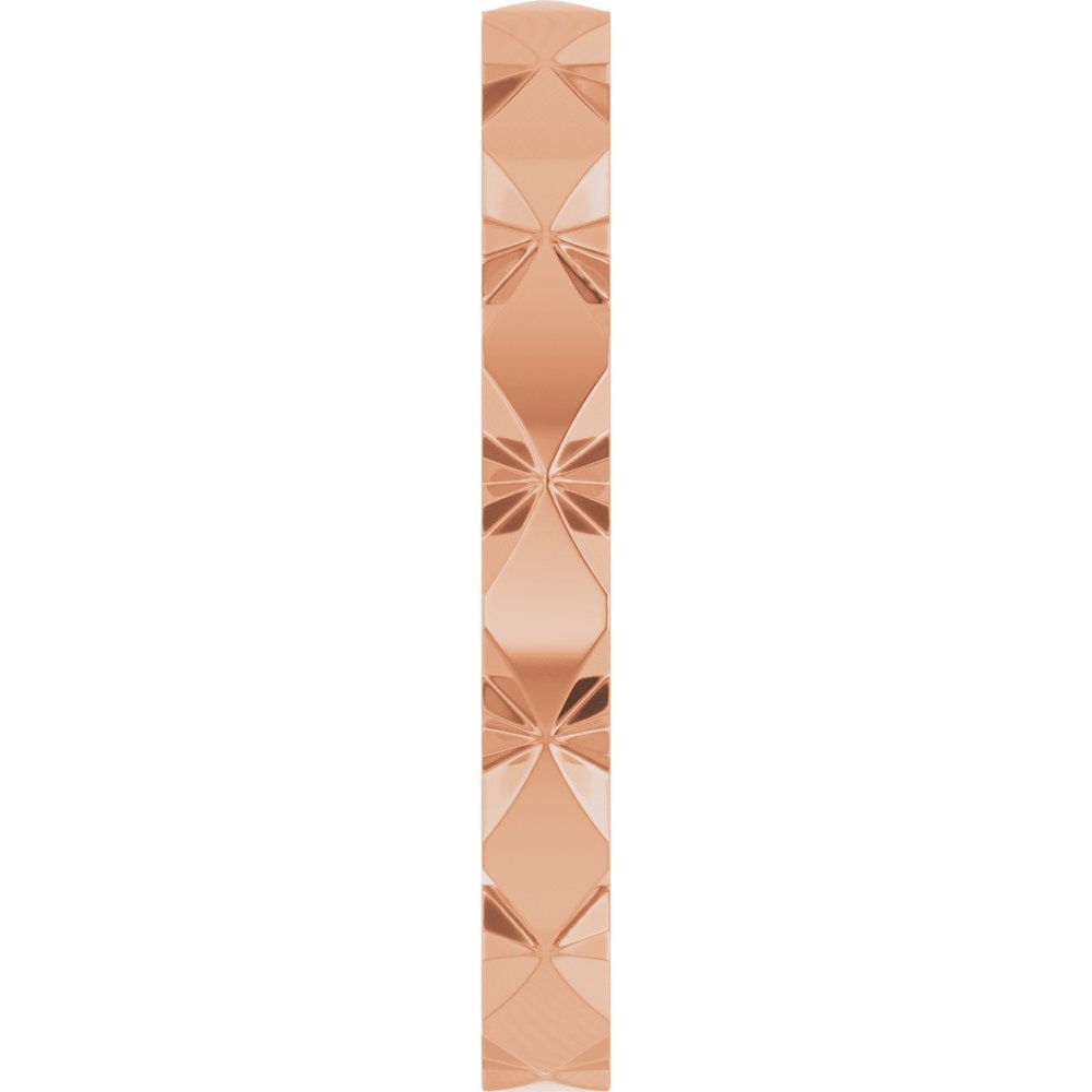 18K Rose Gold 2.5 mm Diamond Faceted Band Size 6