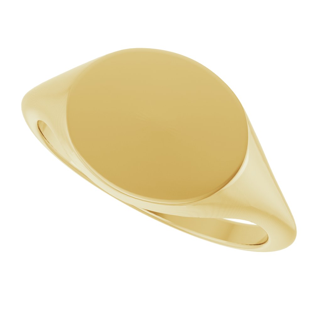 14K Yellow Gold Oval Signet Ring