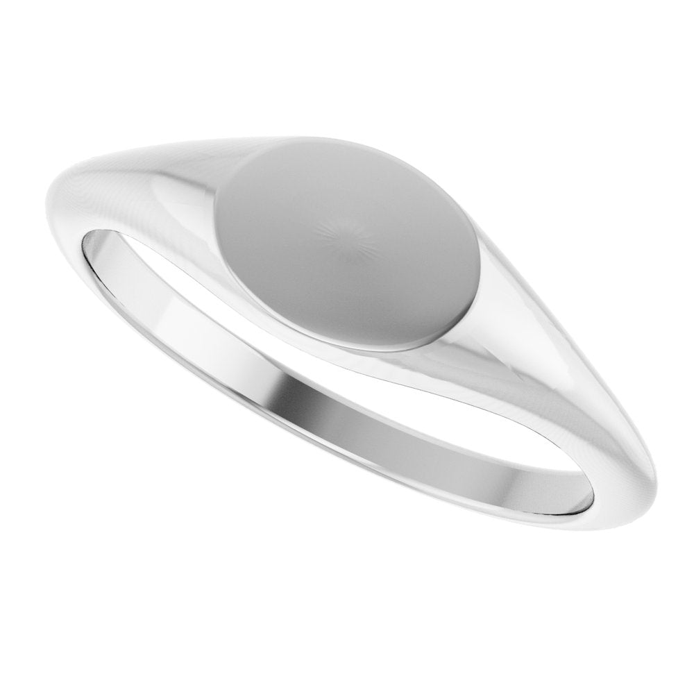 Sterling Silver Oval Signet Ring