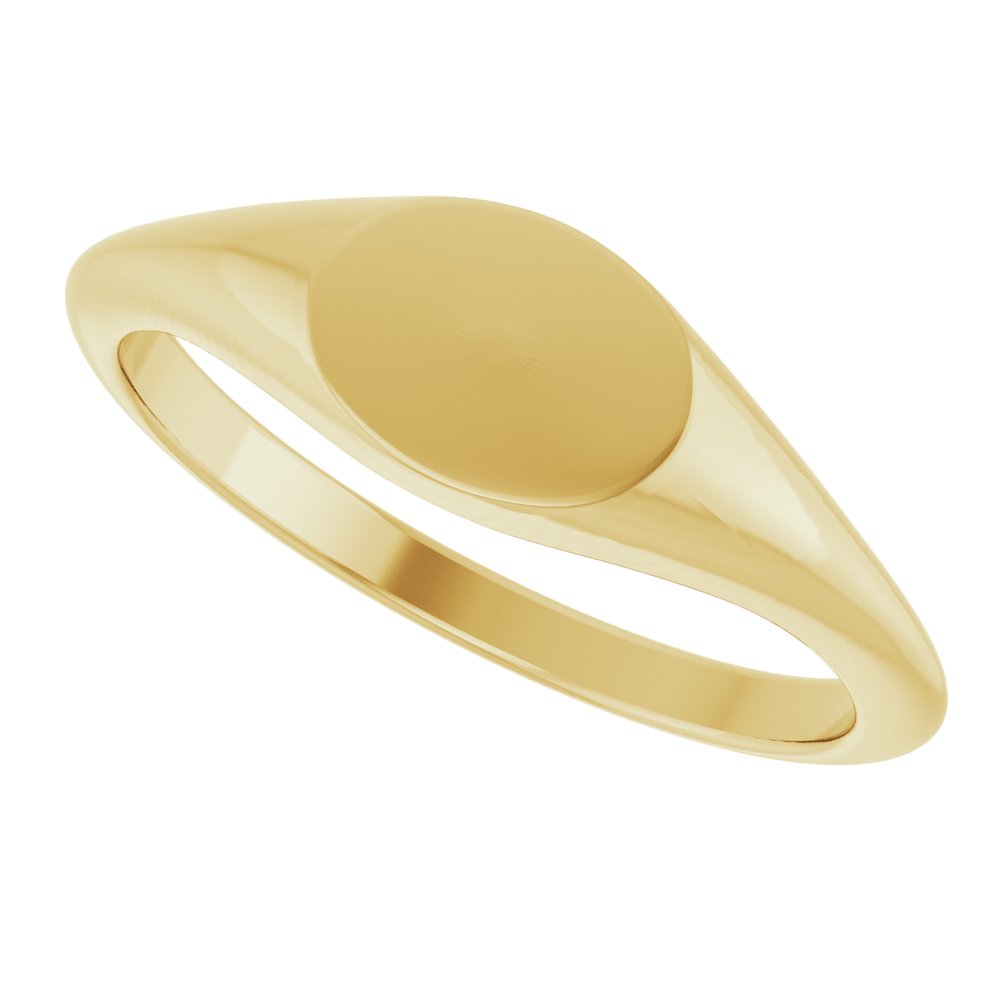 14K Yellow Gold Oval Signet Ring