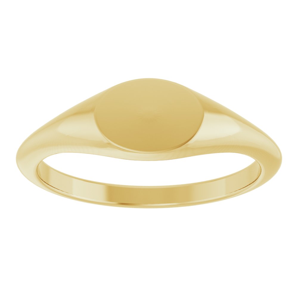 14K Yellow Gold Oval Signet Ring