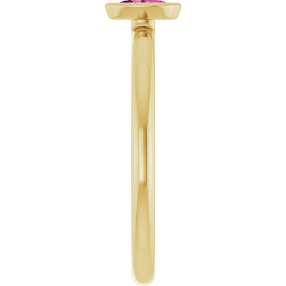 14K Yellow Gold Natural Pink Tourmaline Stackable Ring
