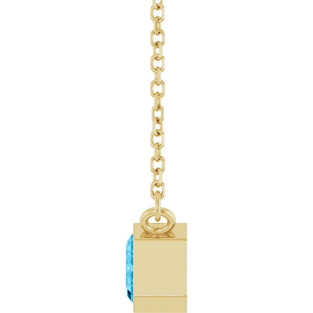 14K Yellow Gold Natural Aquamarine 18" Necklace