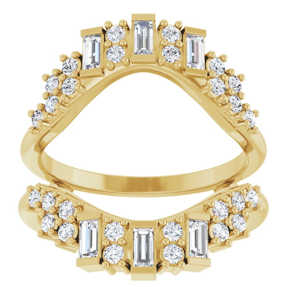 14K Yellow Gold 5/8 CTW Natural Diamond Ring Guard