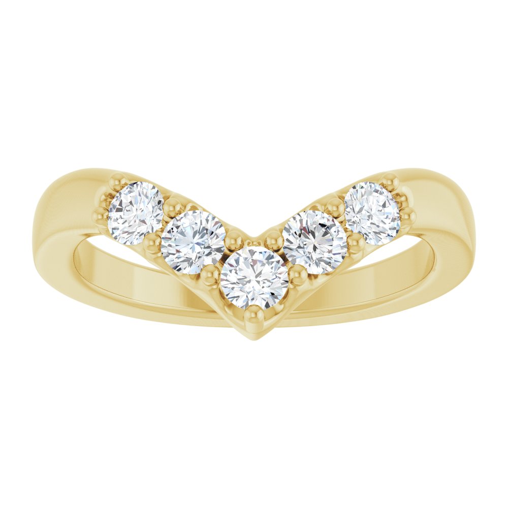 14K Yellow Gold 1/2 CTW Lab-Grown Diamond Contour Band