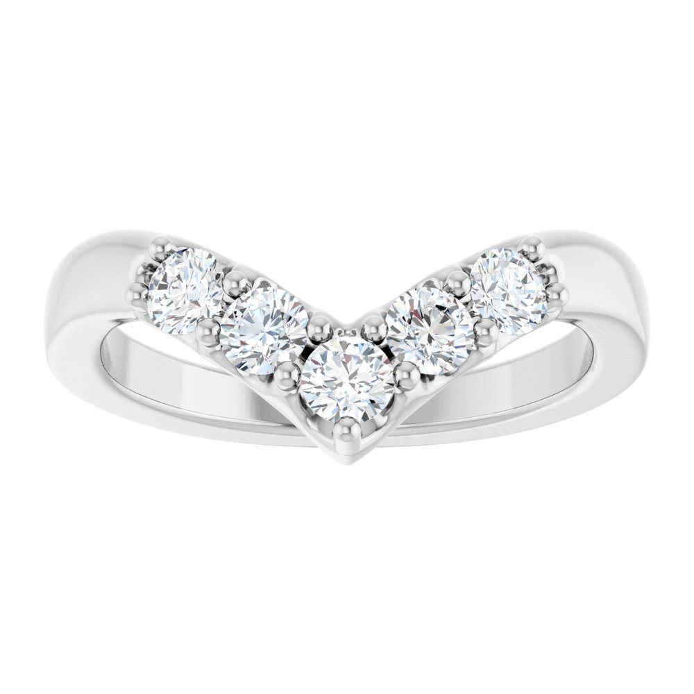 14K White Gold 1/2 CTW Natural Diamond Contour Band
