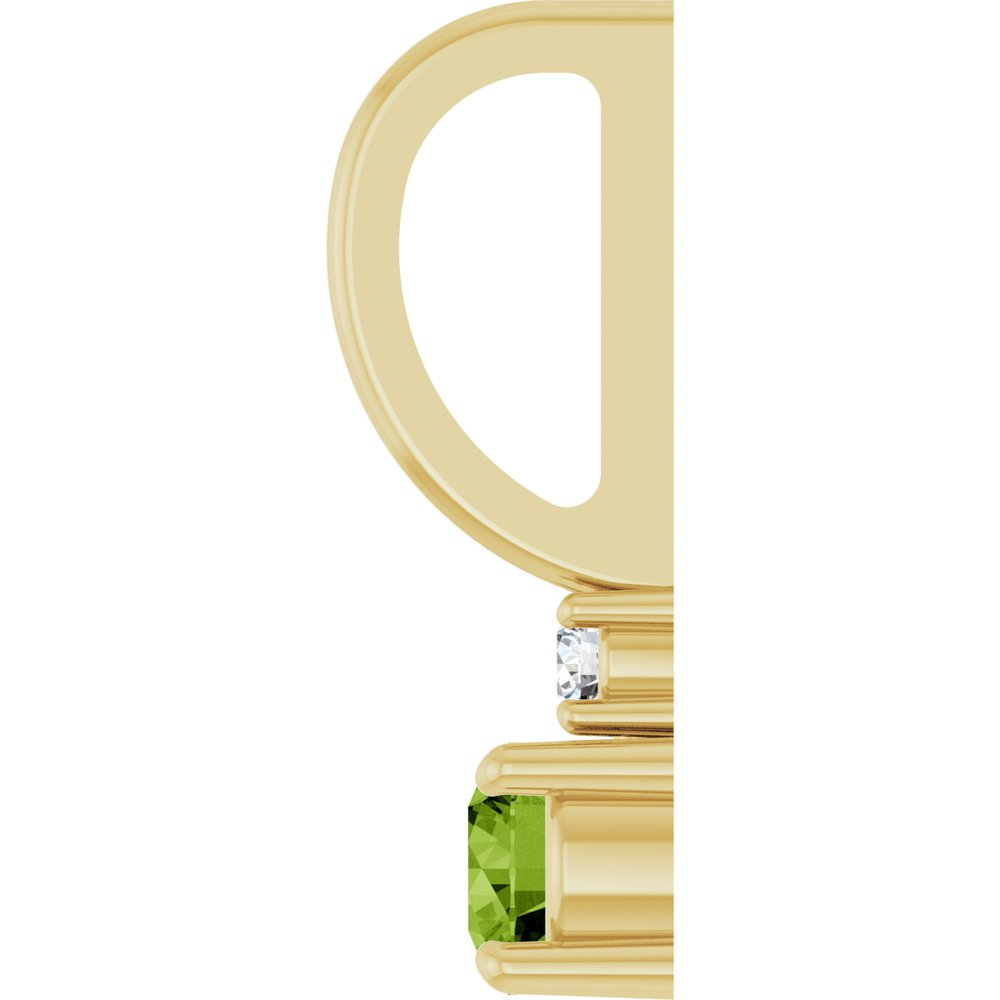 14K Yellow Gold Natural Peridot & .02 CT Natural Diamond Charm/Pendant