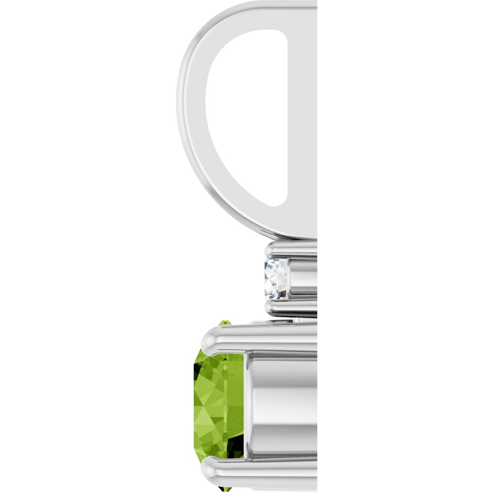 Sterling Silver Natural Peridot & .03 CT Natural Diamond Charm/Pendant