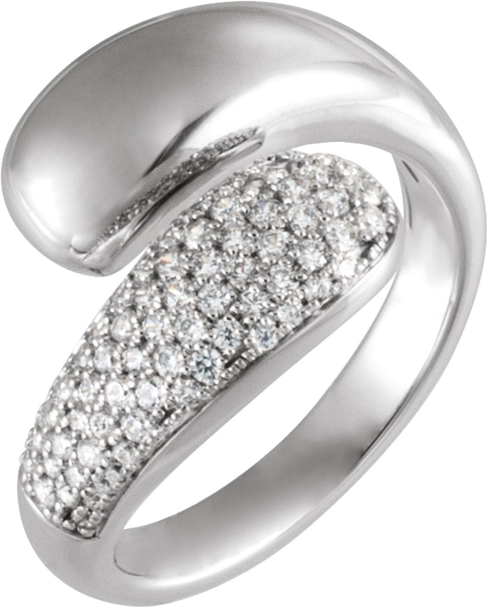 14K White Gold 1/2 CTW Lab-Grown Diamond Bypass Ring