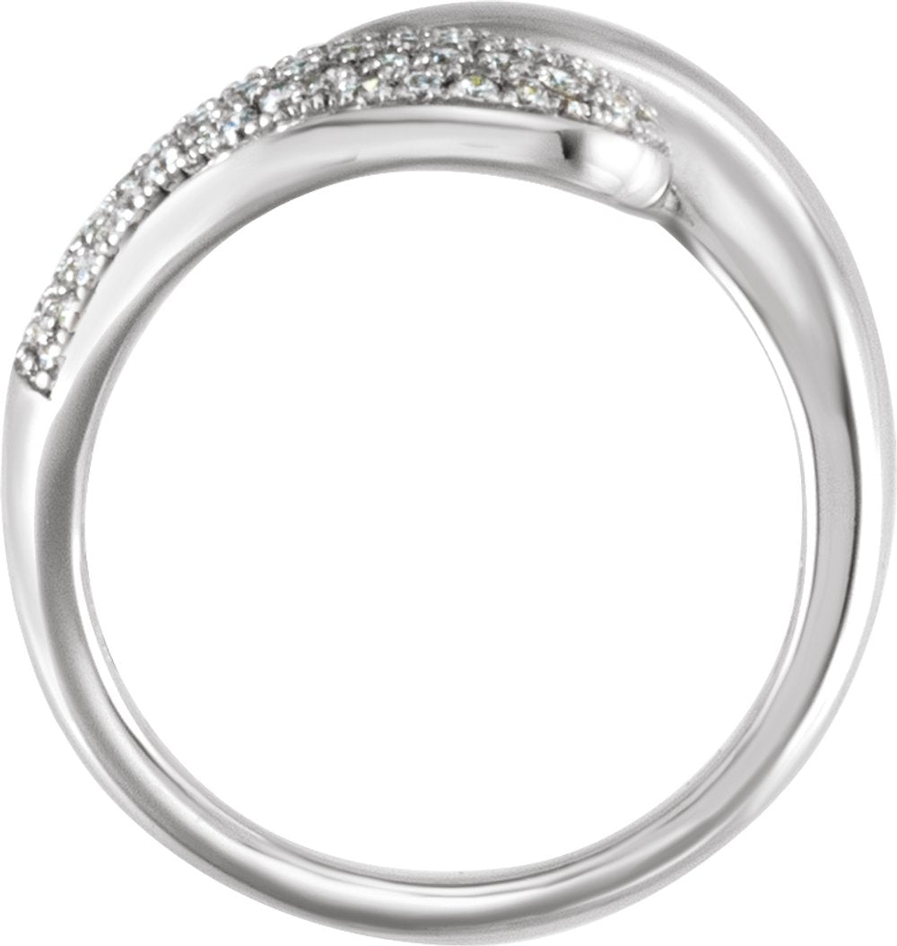 14K White Gold 1/2 CTW Lab-Grown Diamond Bypass Ring