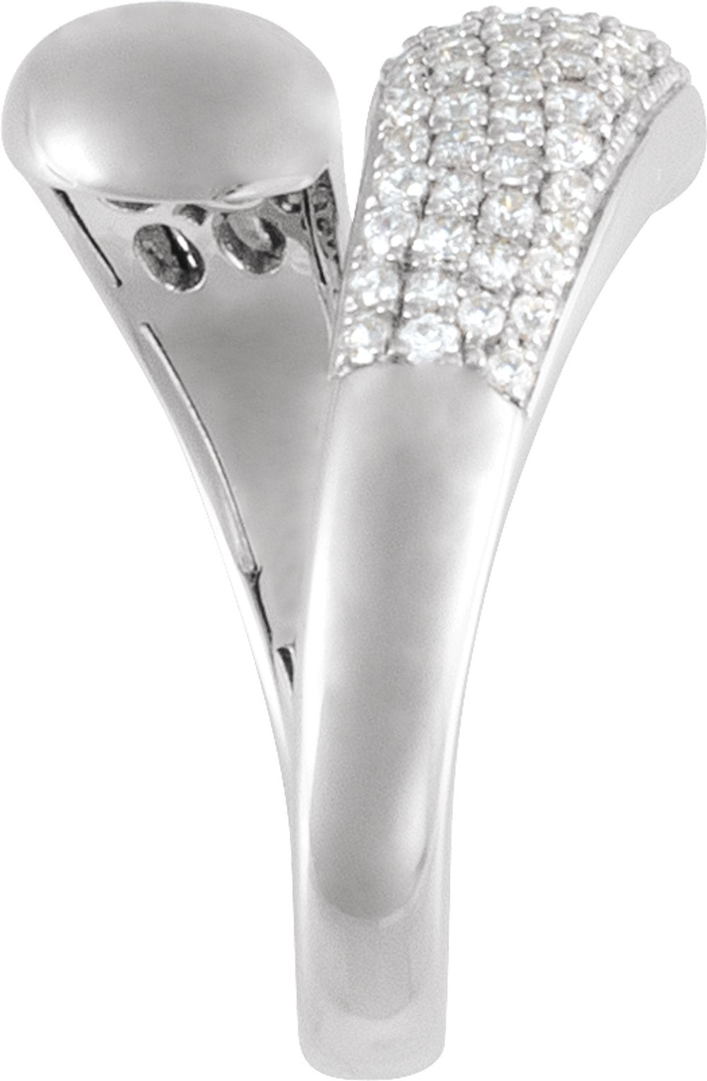 14K White Gold 1/2 CTW Lab-Grown Diamond Bypass Ring