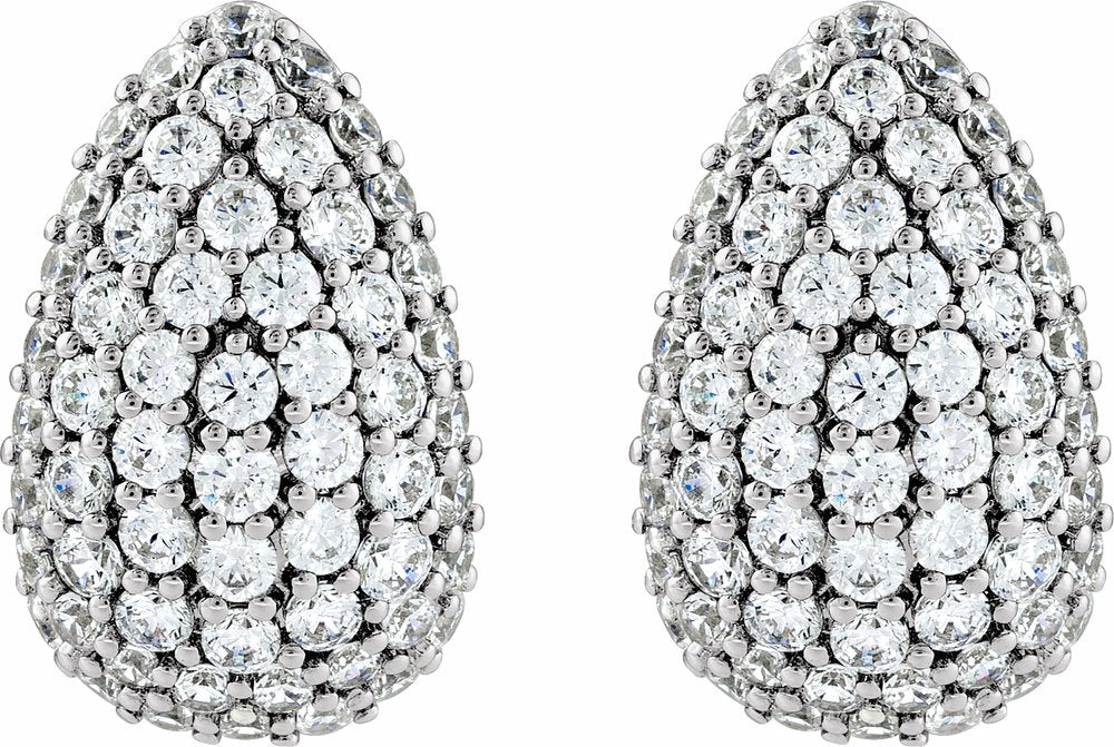 14K White Gold 1 3/4 CTW Lab-Grown Diamond Teardrop Earrings