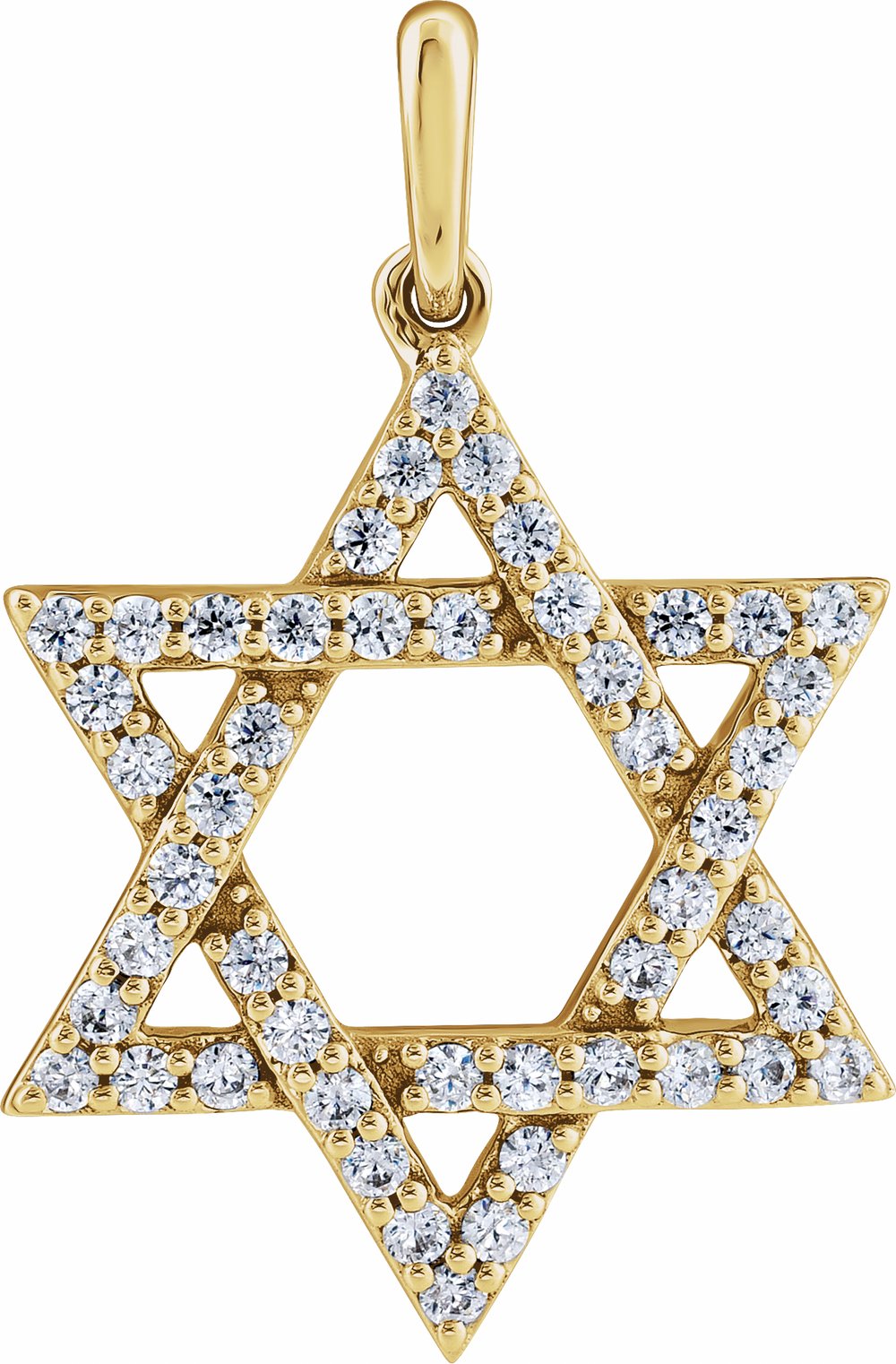 14K Yellow Gold 3/8 CTW Natural Diamond Star of David Pendant