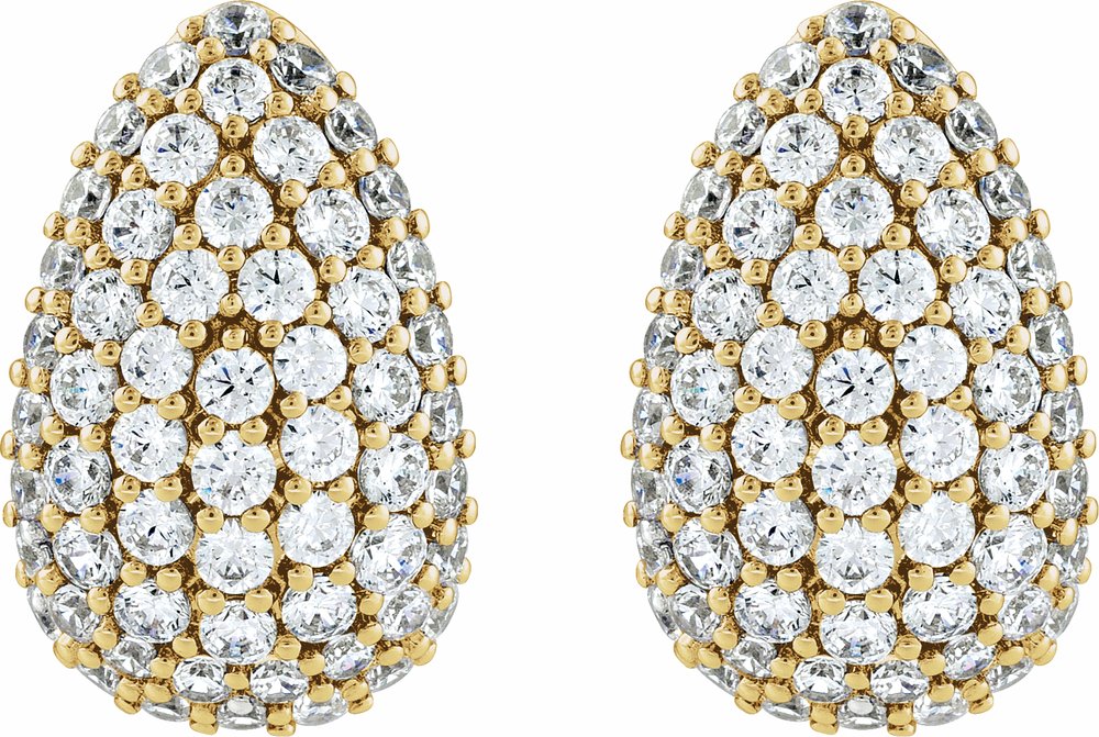14K Yellow Gold 1 3/4 CTW Lab-Grown Diamond Teardrop Earrings