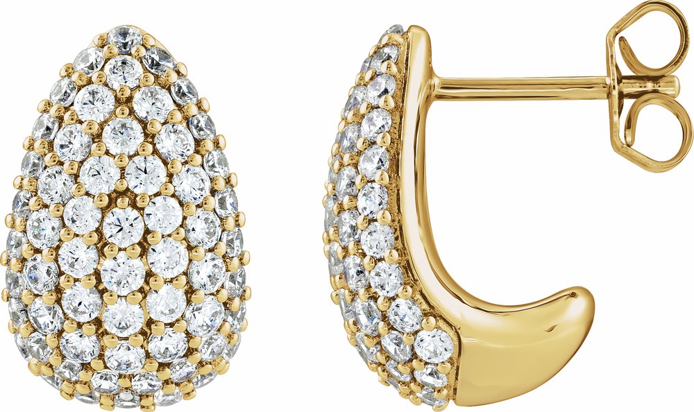 14K Yellow Gold Vermeil 1 3/4 CTW Lab-Grown Diamond Teardrop Earrings