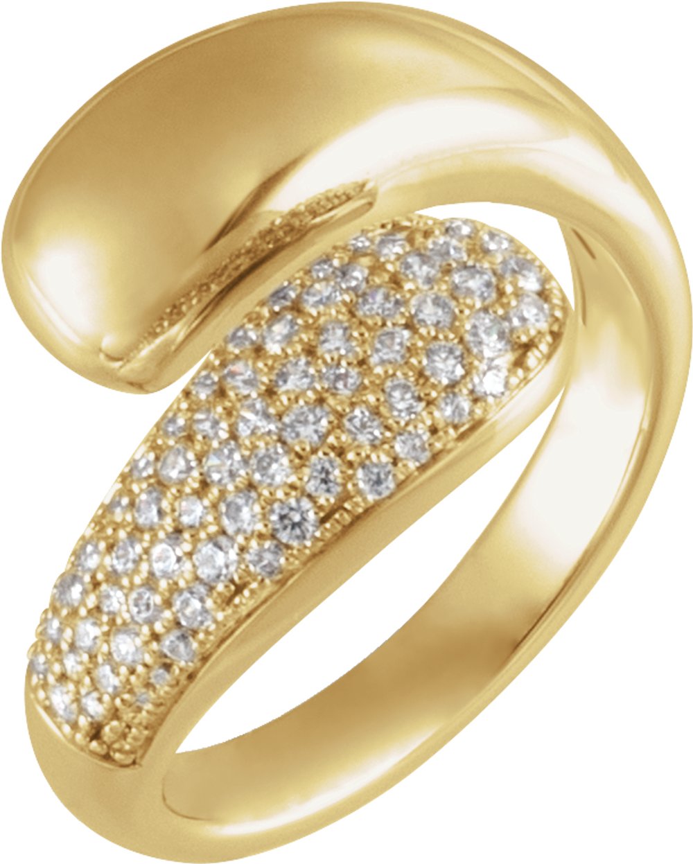 14K Yellow Gold 1/2 CTW Lab-Grown Diamond Bypass Ring
