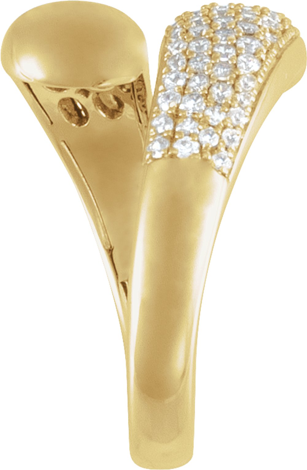 14K Yellow Gold 1/2 CTW Lab-Grown Diamond Bypass Ring