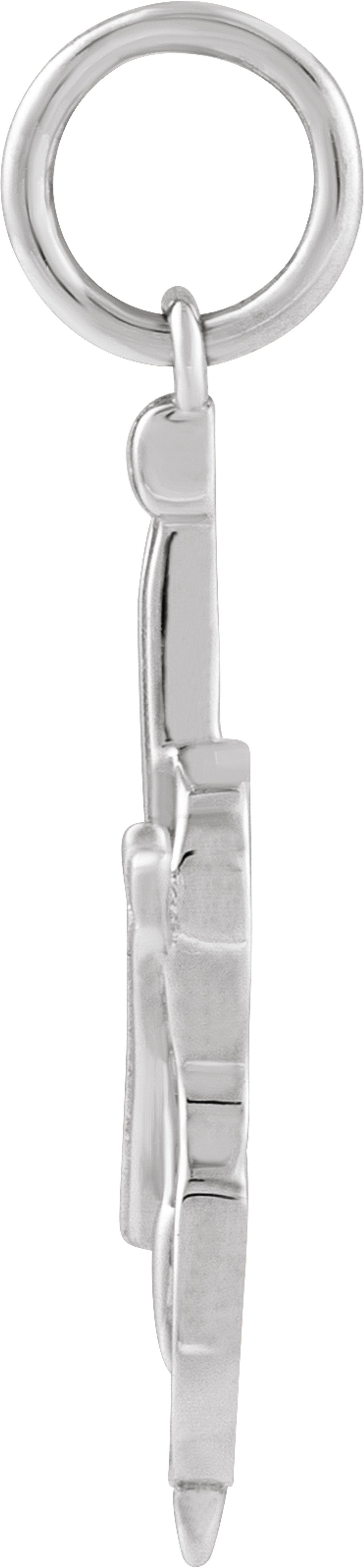 14K White Gold Violin Pendant