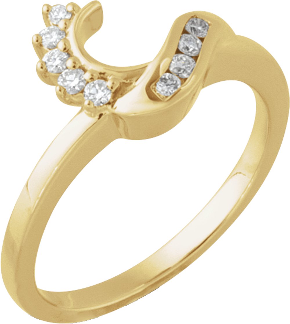 14K Yellow Gold 1/6 CTW Natural Diamond Wrap-Style Ring Enhancer