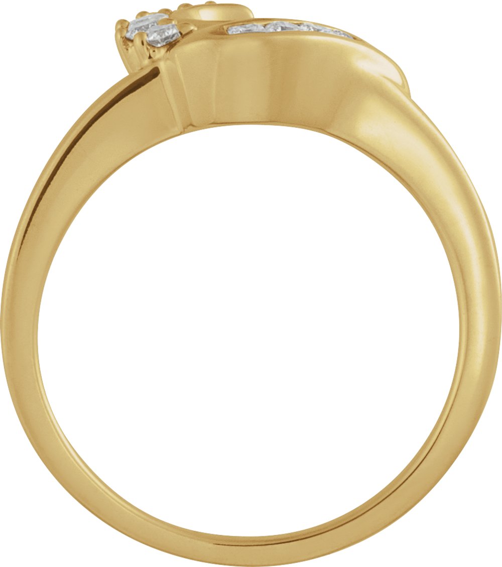 14K Yellow Gold 1/6 CTW Natural Diamond Wrap-Style Ring Enhancer