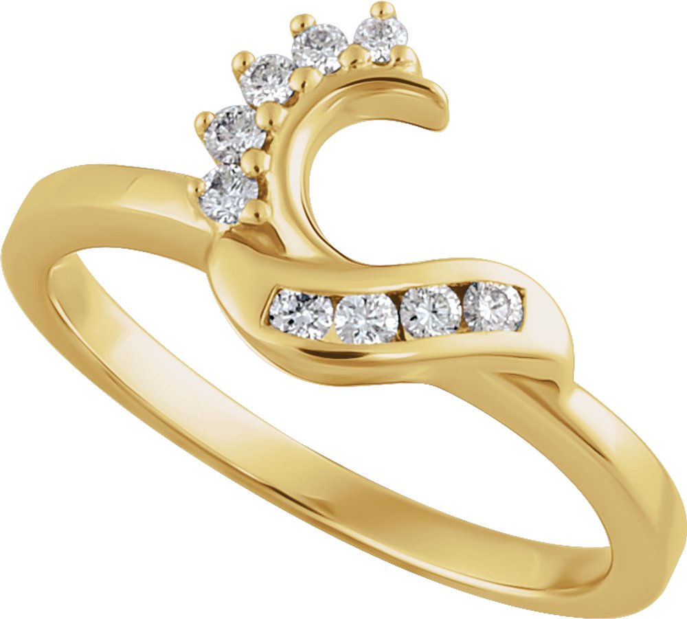 14K Yellow Gold 1/6 CTW Natural Diamond Wrap-Style Ring Enhancer