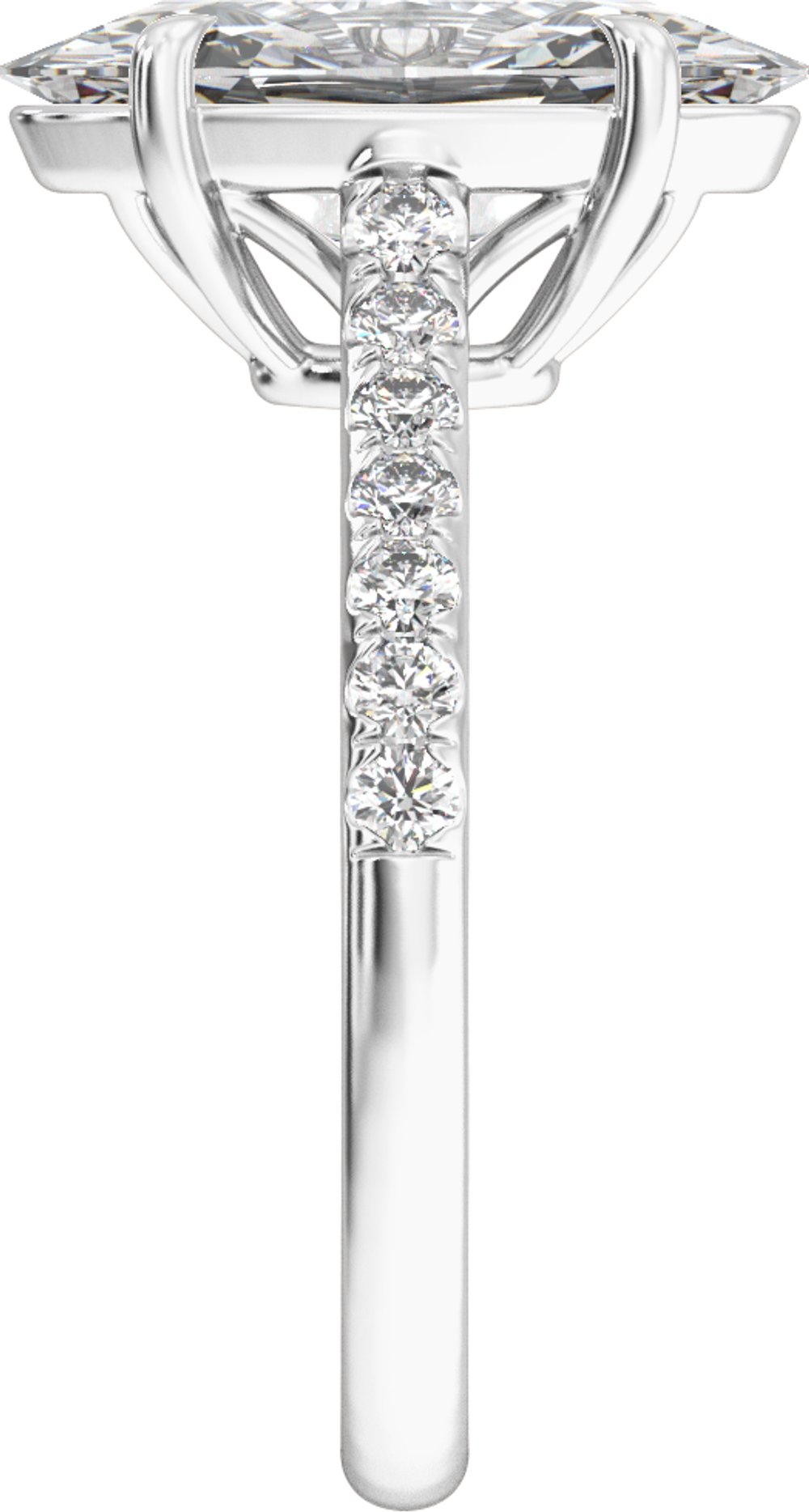 14K White Gold 12.1x6.05 mm Oval 2 1/3 CTW Lab-Grown Diamond Engagement Ring