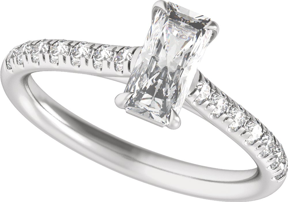 14K White Gold 8.6x4.3 mm Radiant 1 1/3 CTW Lab-Grown Diamond Engagement Ring