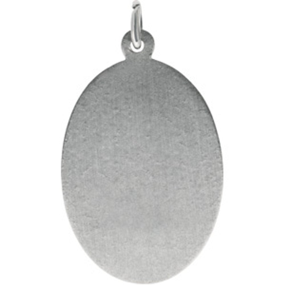 14K White Gold 19x14 mm Oval St. Christopher Medal
