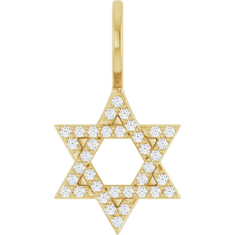 14K Yellow Gold 1/6 CTW Natural Diamond Star of David Pendant