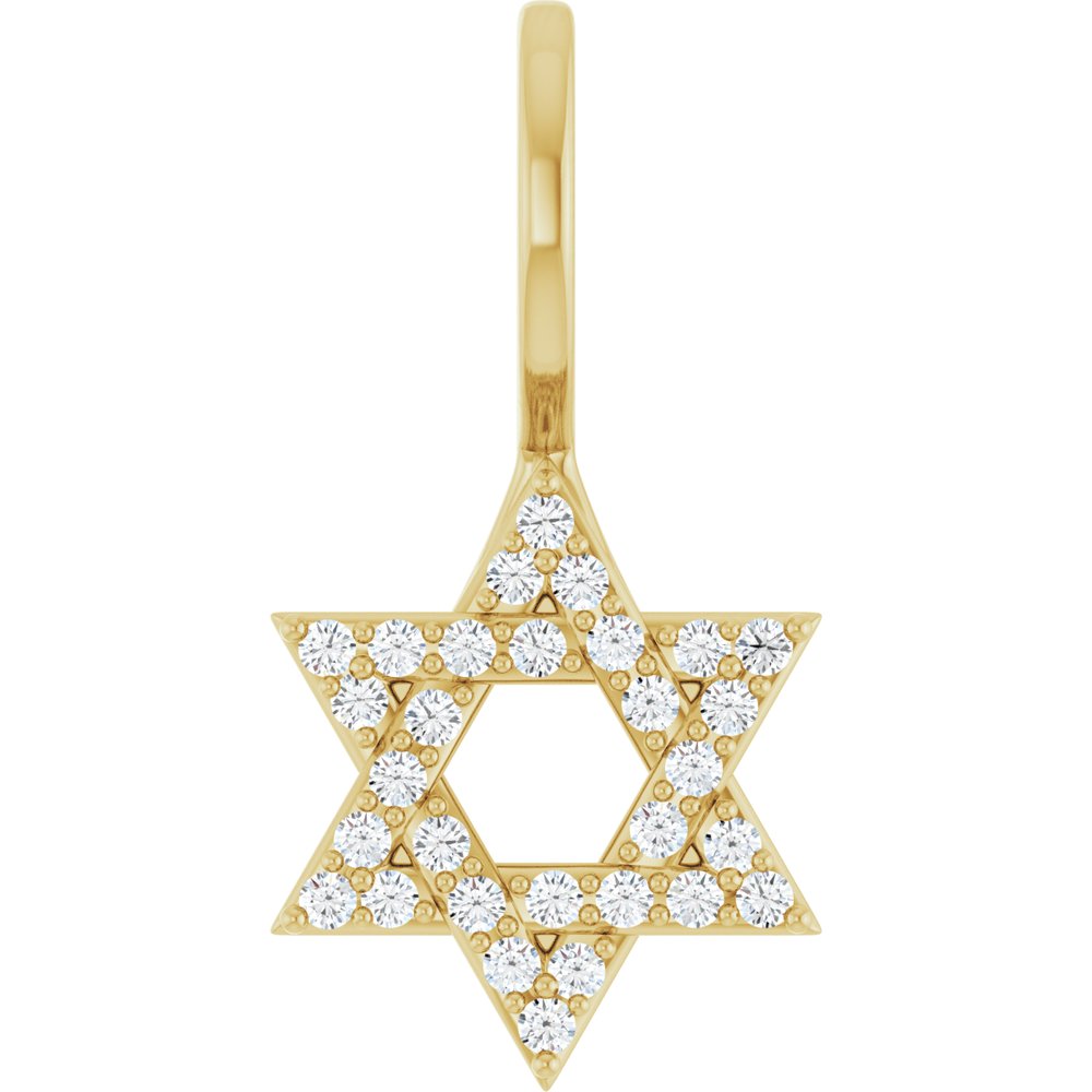 14K Yellow Gold 1/8 CTW Natural Diamond Star of David Pendant
