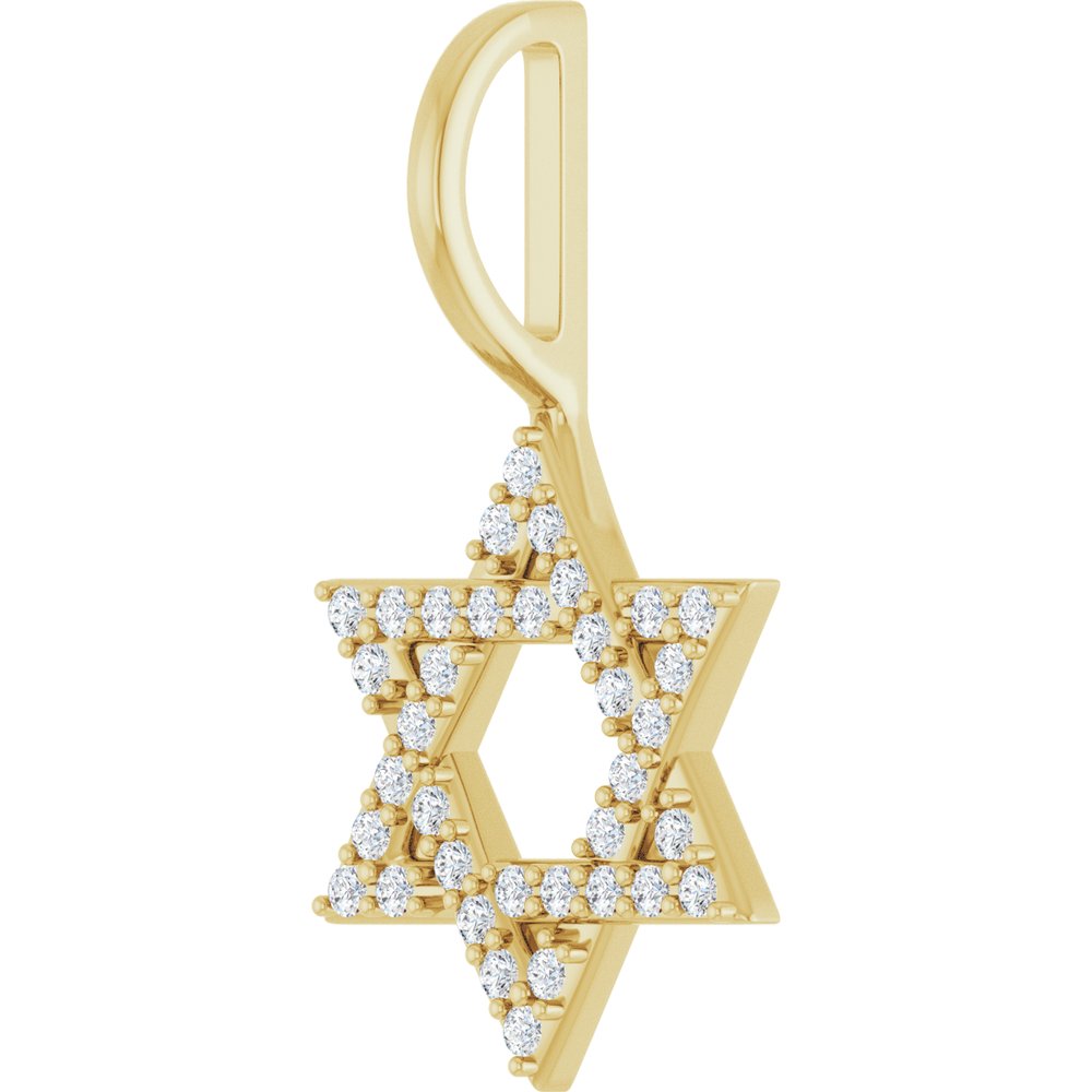 14K Yellow Gold 1/6 CTW Natural Diamond Star of David Pendant
