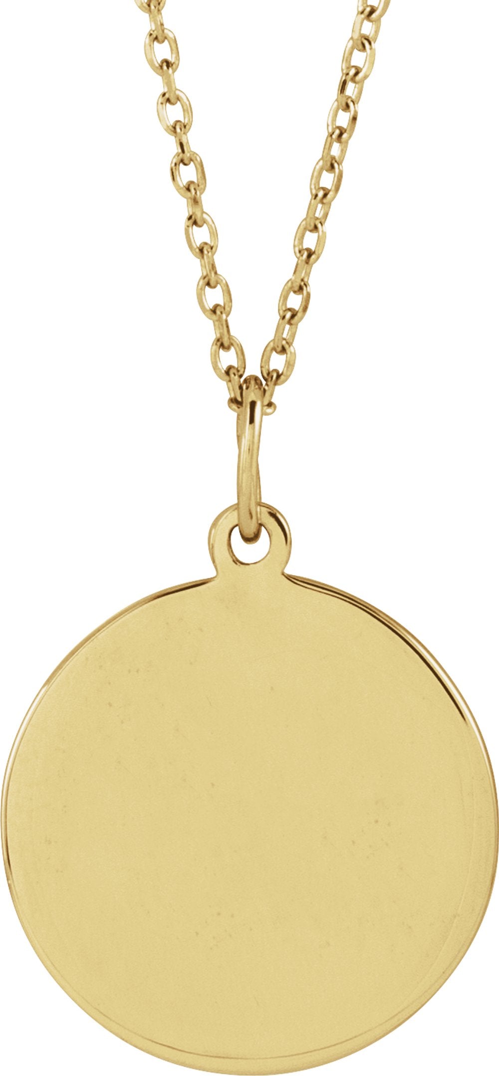 14K Yellow Gold Engravable Soccer 16-18" Necklace
