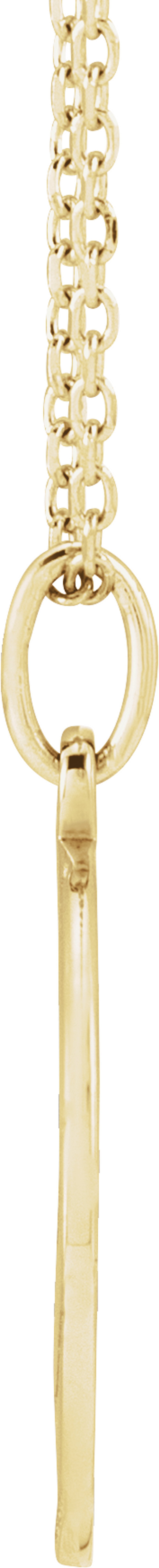 14K Yellow Gold Engravable Volleyball 16-18" Necklace