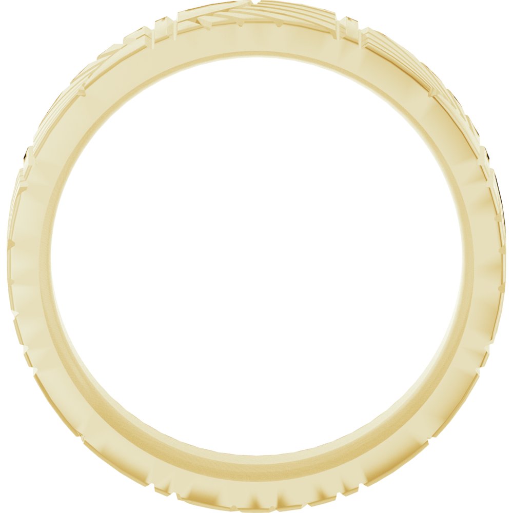 14K Yellow Gold 6 mm Art Deco Flat Band Size 10