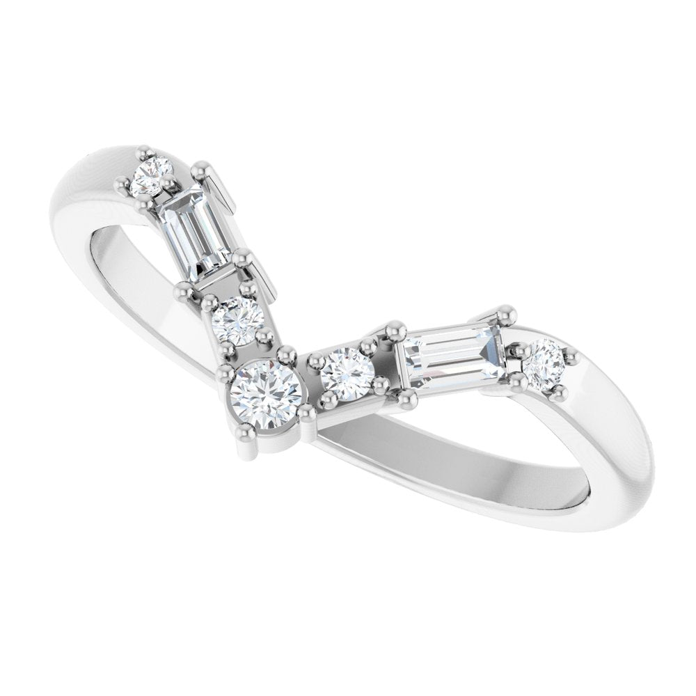 14K White Gold 1/6 CTW Lab-Grown Diamond Contour Band