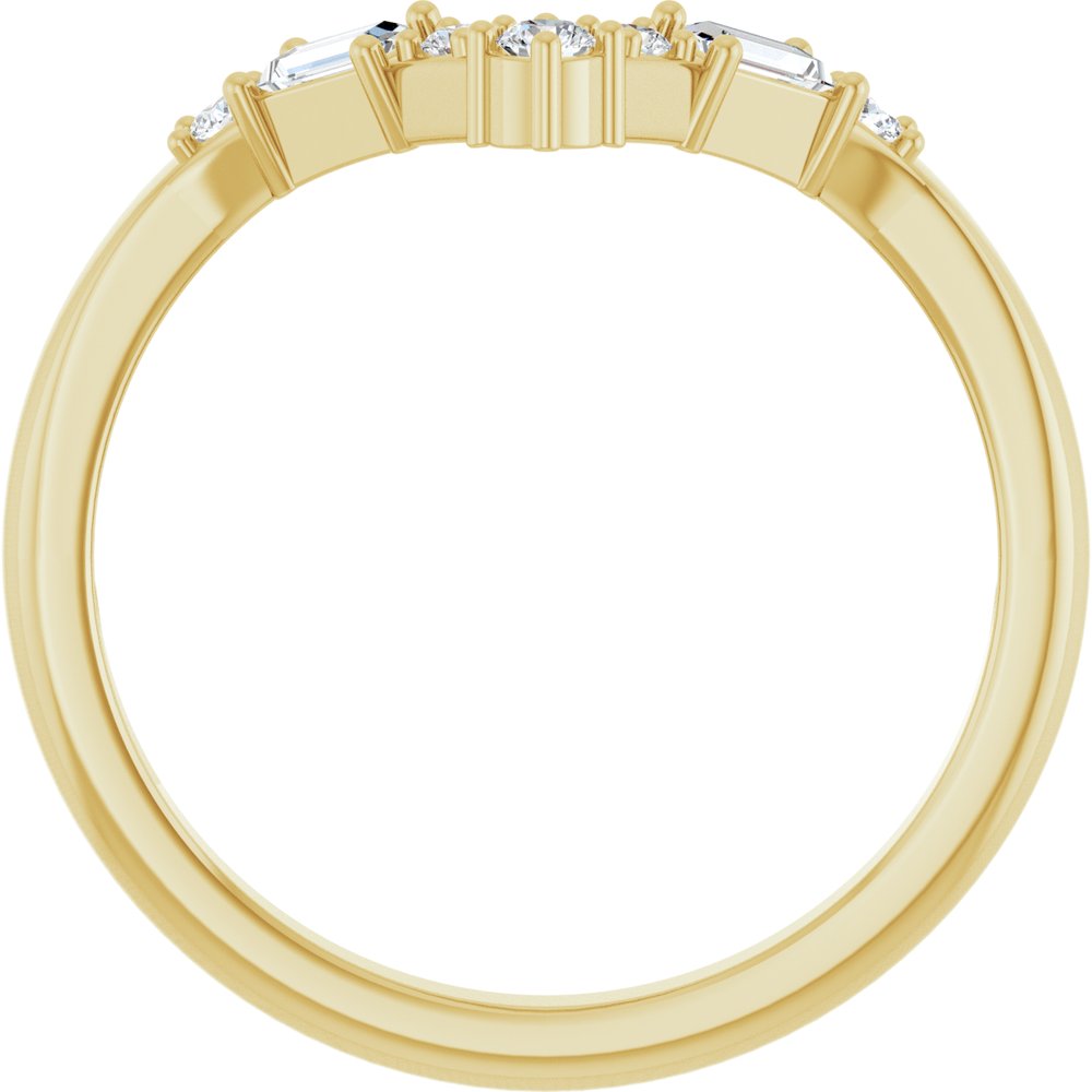 14K Yellow Gold 1/6 CTW Lab-Grown Diamond Contour Band