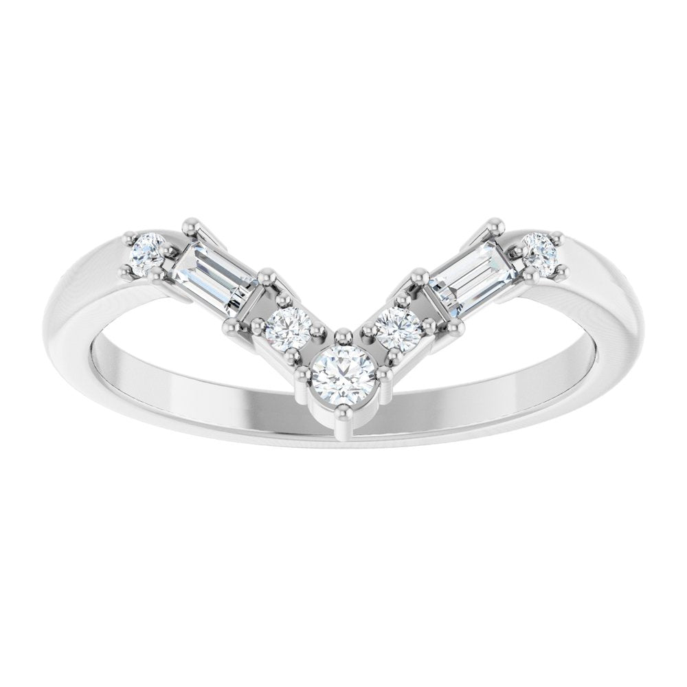 14K White Gold 1/6 CTW Lab-Grown Diamond Contour Band