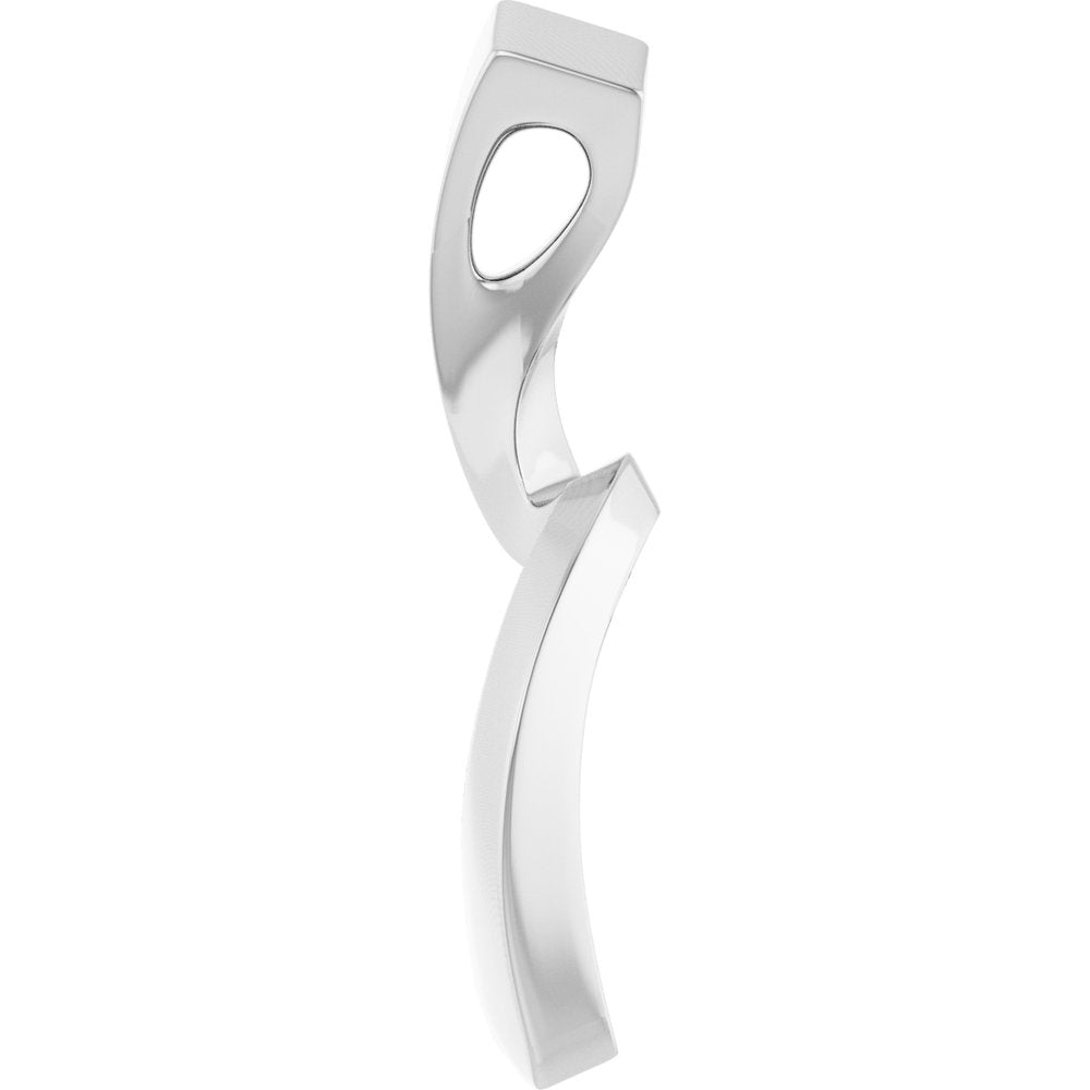 14K White Gold Freeform Pendant