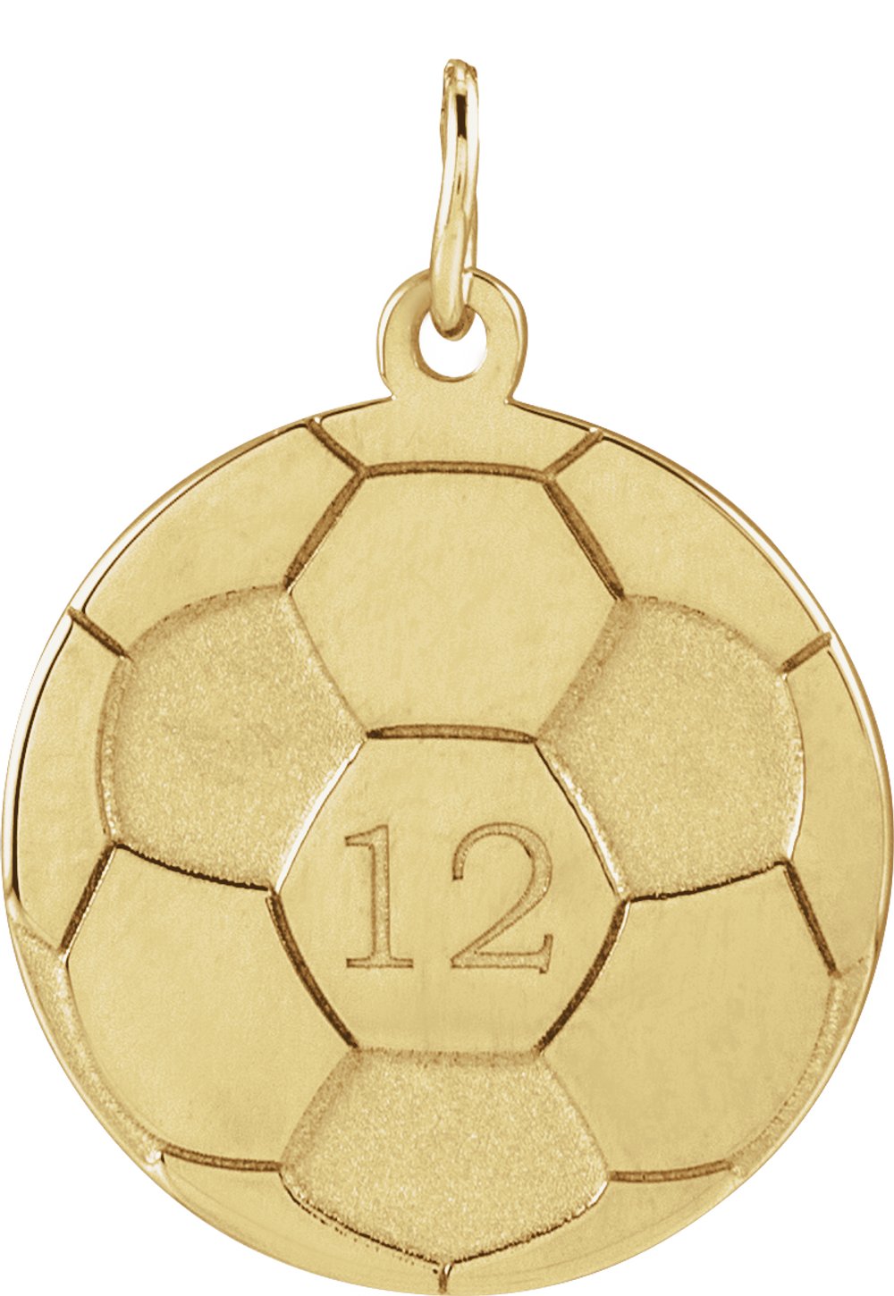 10K Yellow Gold Engravable Soccer Pendant