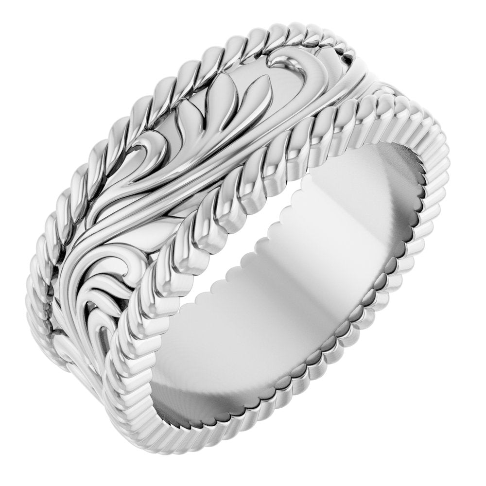 Continuum Sterling Silver 7 mm Sculptural Band Size 7.5