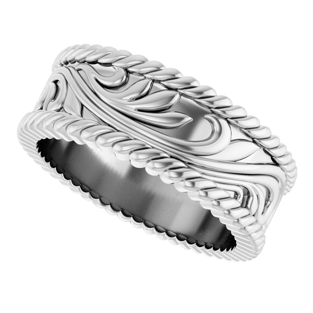 Continuum Sterling Silver 7 mm Sculptural Band Size 7.5