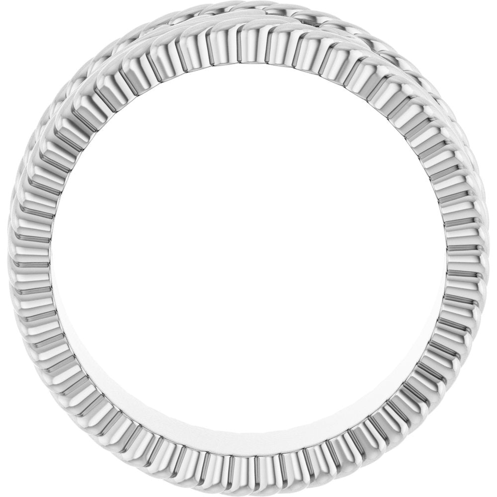 Continuum Sterling Silver 7 mm Sculptural Band Size 7.5